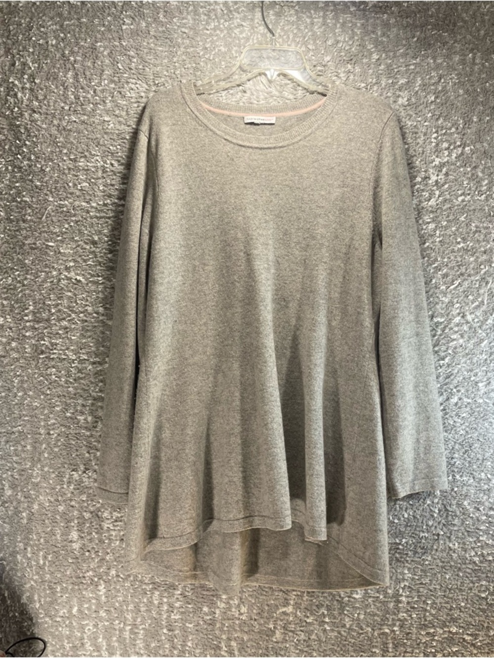Isaac Mizrahi Live! 100% Cashmere Sweater Dress Peplum Tunic Size M Gray READ